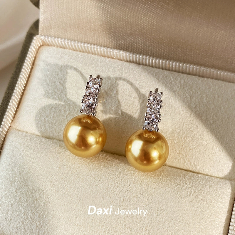 White Pearl Ear Buckle Earrings for Women | Light Luxury & Premium Design | S925 Sterling Silver | Versatile Temperament Diamond Earrings