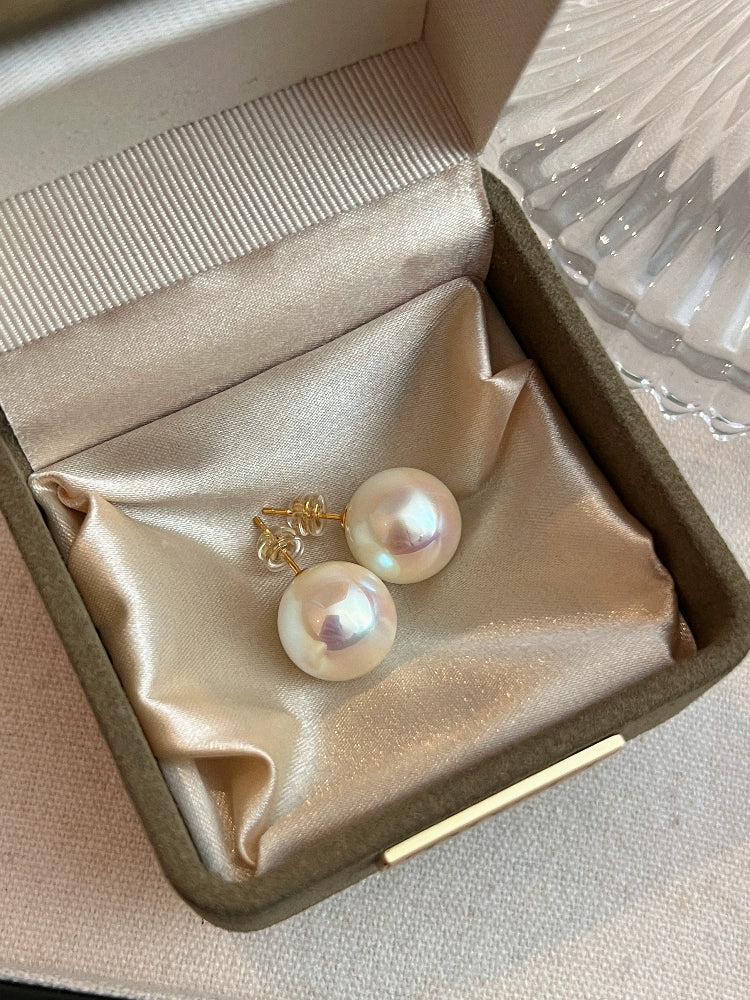 Pink and White Pearl Stud Earrings | 2025 New Women's High-End French Design | S925 Sterling Silver | Exquisite Temperament Jewelry