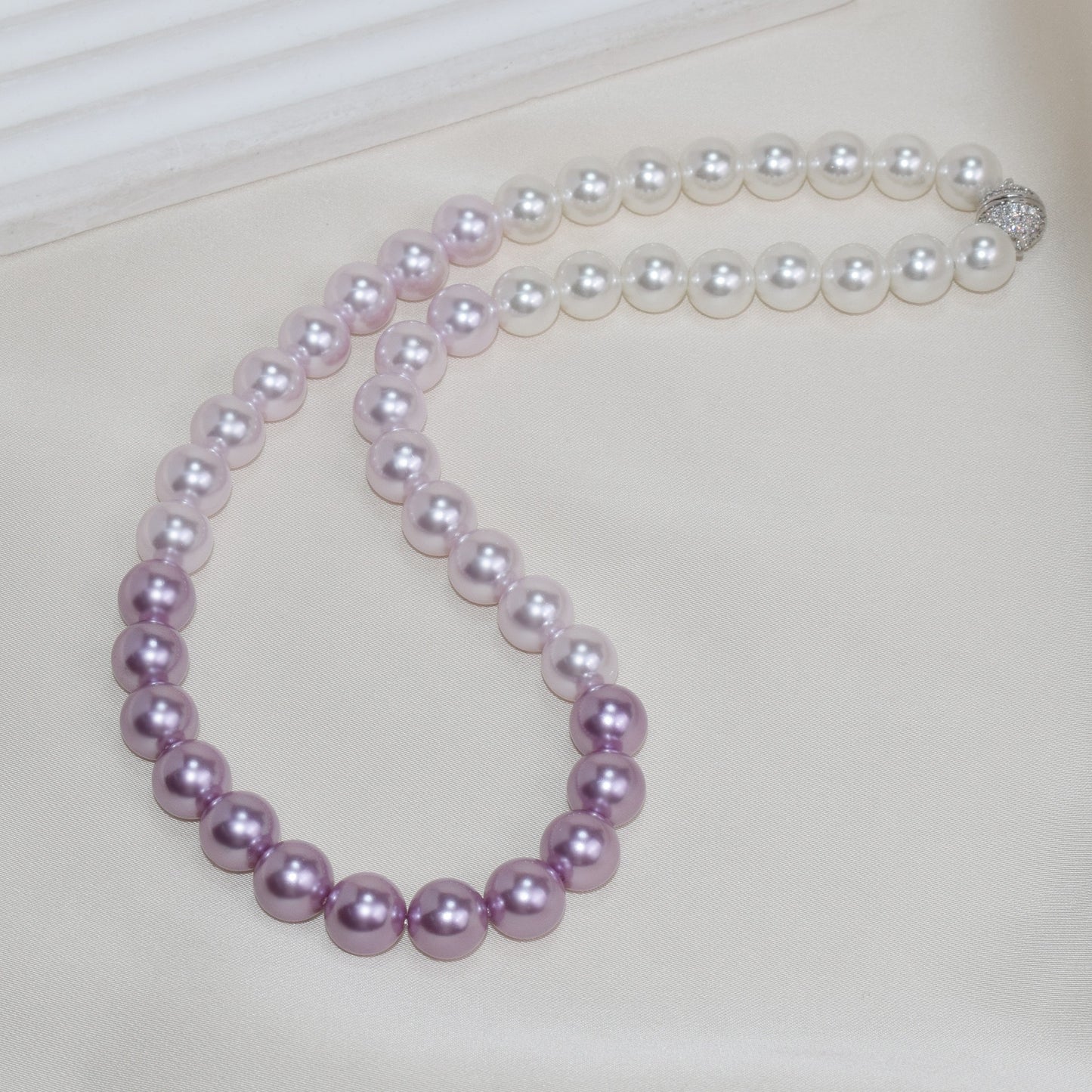 8-10Mm point mother shell pearl necklace butterfly queen series gradual change purple elf neck chain collarbone chain
