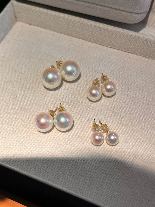 Pink and White Pearl Stud Earrings | 2025 New Women's High-End French Design | S925 Sterling Silver | Exquisite Temperament Jewelry