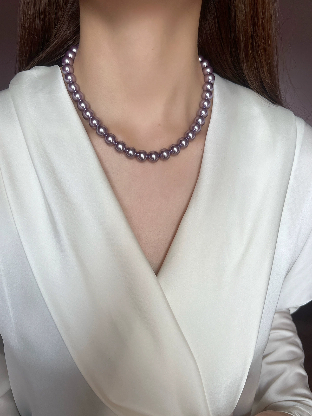 Purple Pearl Necklace – Women's Autumn/Winter Sweater Chain, Popular Niche Neck & Collarbone Chain
