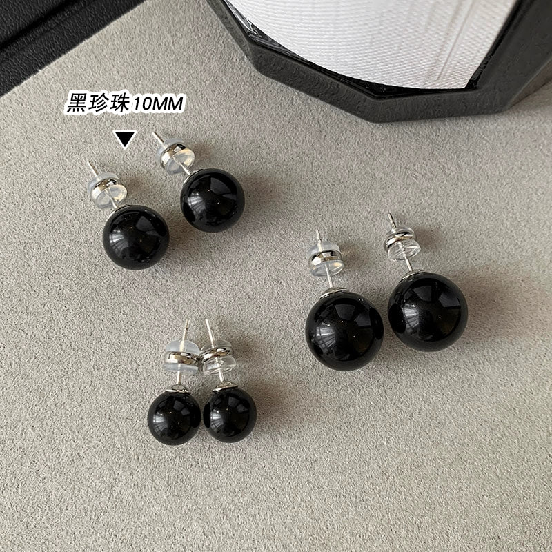 Black Pearl Stud Earrings for Women | 2025 New High-End Light Luxury | Exquisite Niche Design | Temperament Atmospheric Earrings