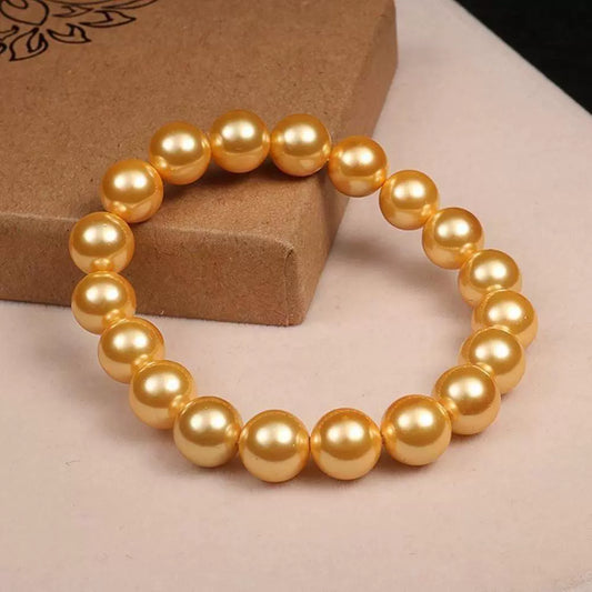 Keyword-Rich E-commerce Version  South Sea Gold Pearl Bracelet – Philippine Deep Sea Mother Shell Gold Beads, Strong Gold Seawater Tea Gold Pearls