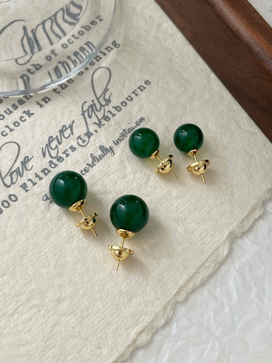 Green Pearl Stud Earrings | 2025 New Trend for Women | Chinese Style | S925 Silver Needle | Light Luxury & Popular Design