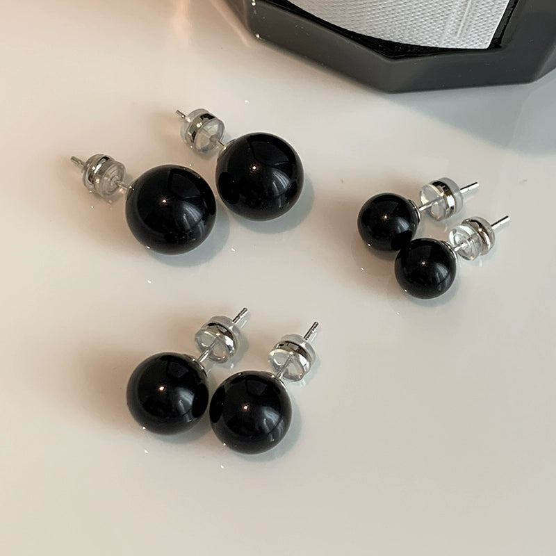 Black Pearl Stud Earrings for Women | 2025 New High-End Light Luxury | Exquisite Niche Design | Temperament Atmospheric Earrings