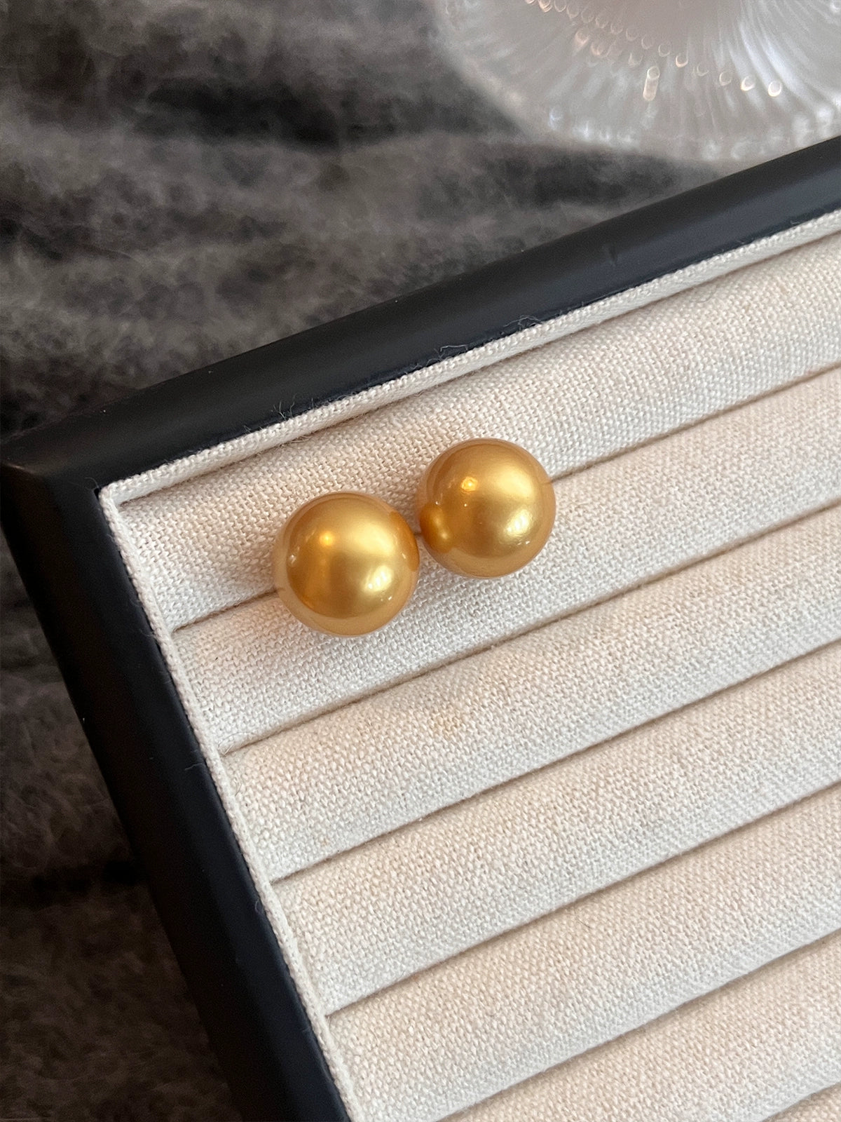 Nanyang Gold Pearl Earrings | 14mm French Design | 925 Silver Needle | Explosive Light Luxury | Premium Exquisite Beauty Earrings
