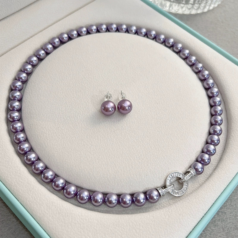 Purple Pearl Necklace – Women's Autumn/Winter Sweater Chain, Popular Niche Neck & Collarbone Chain