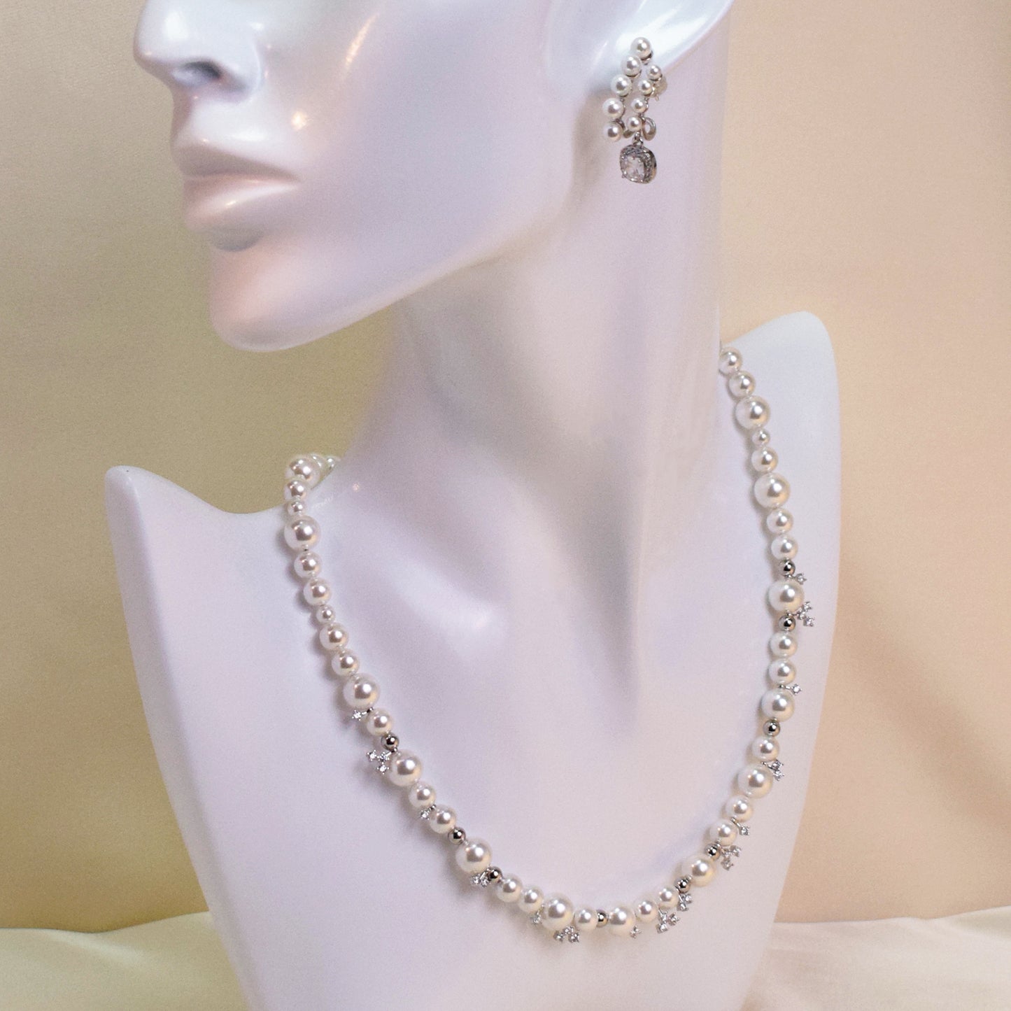 Bubble Sugar Cube Necklace Deep Sea Mother Shell Pearl Light Luxury Premium Clavicle Chain 6mm