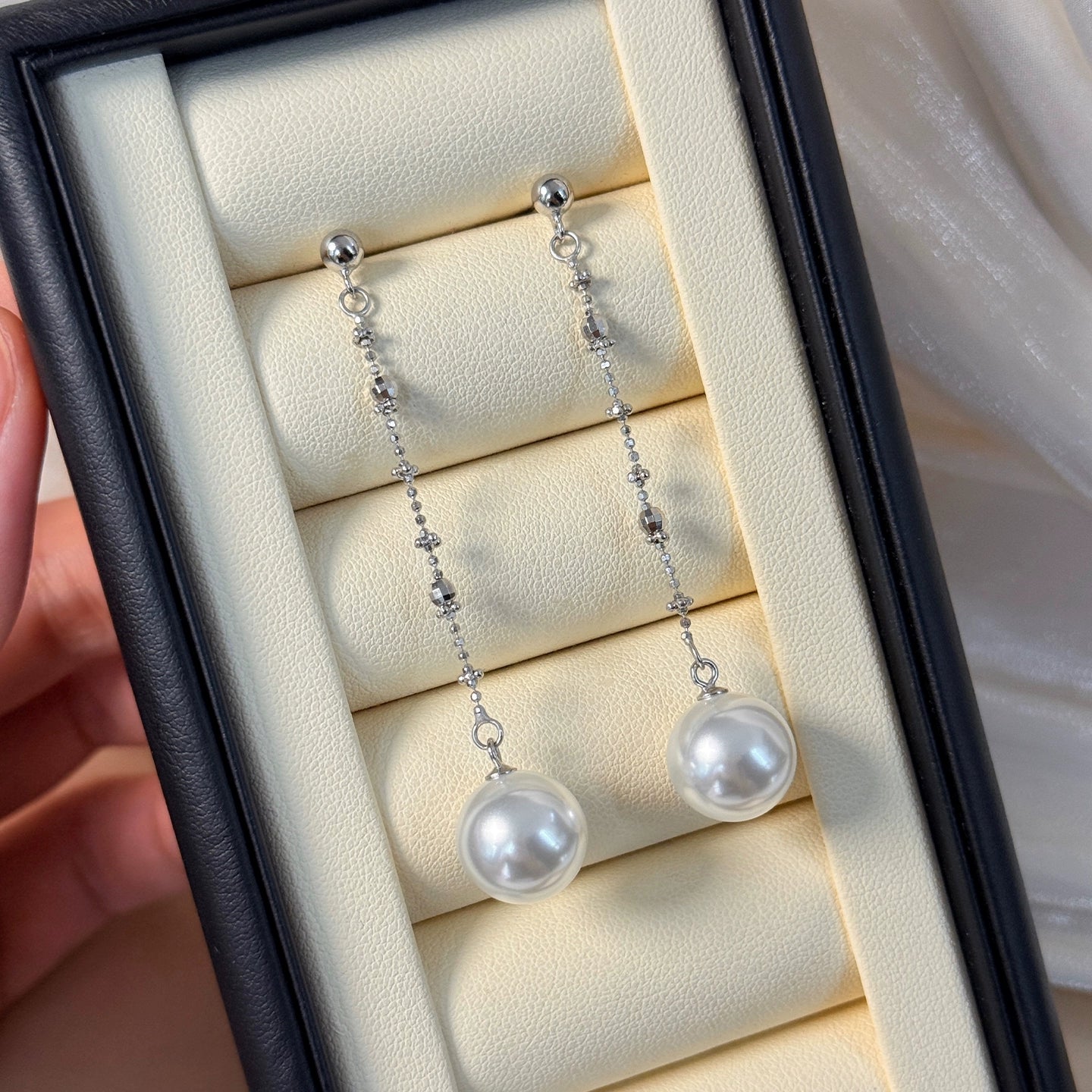 Gray Shell Pearl Earrings - Genuine Shell Pearl - Real Mother of Pearl Jewelry