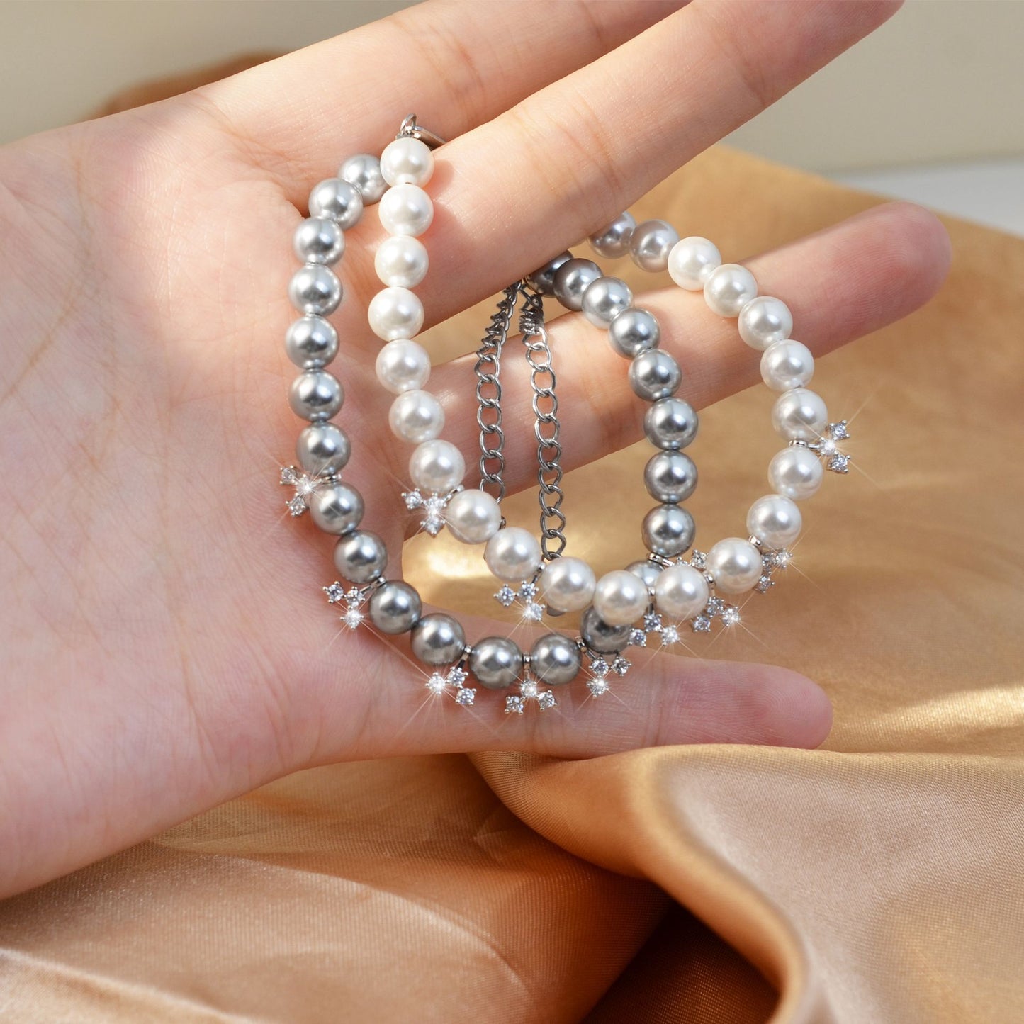 Bubble Sugar Cube Necklace Deep Sea Mother Shell Pearl Light Luxury Premium Clavicle Chain 6mm