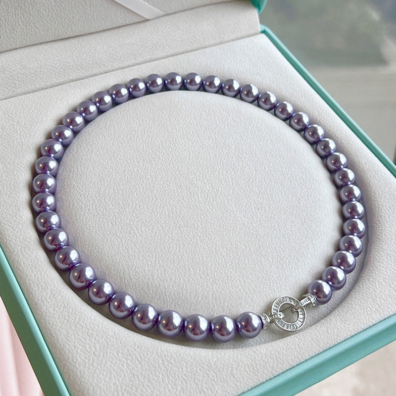 Purple Pearl Necklace – Women's Autumn/Winter Sweater Chain, Popular Niche Neck & Collarbone Chain