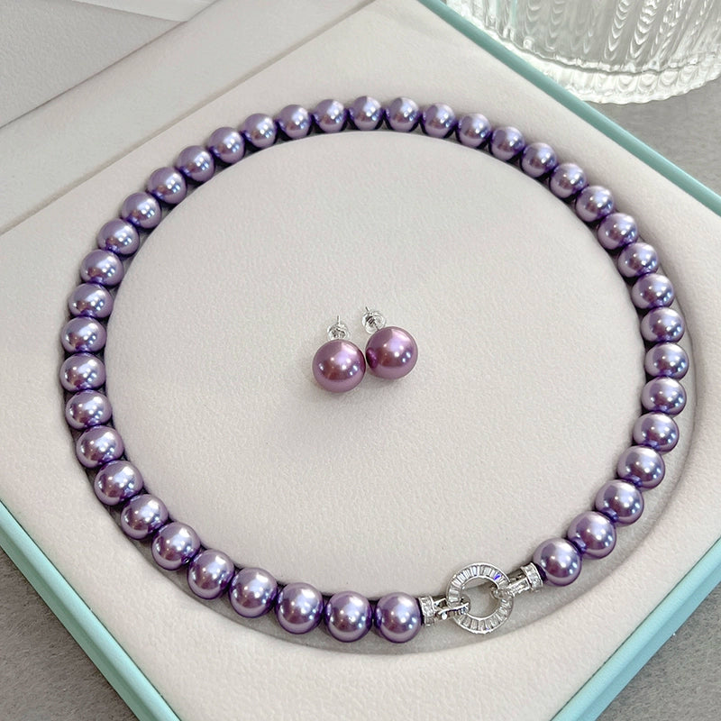Purple Pearl Necklace – Women's Autumn/Winter Sweater Chain, Popular Niche Neck & Collarbone Chain