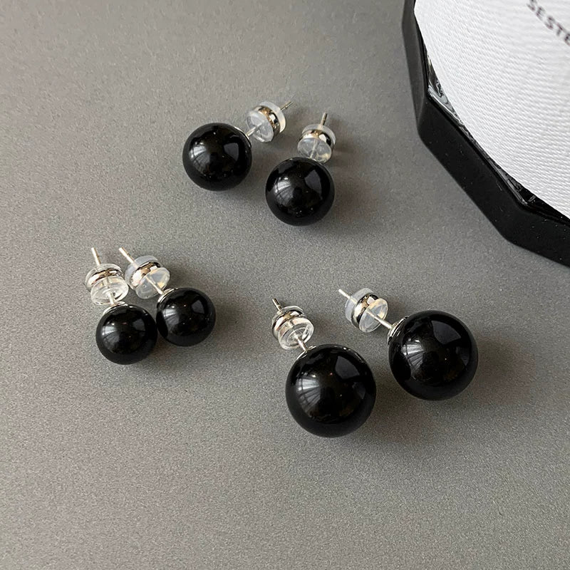 Black Pearl Stud Earrings for Women | 2025 New High-End Light Luxury | Exquisite Niche Design | Temperament Atmospheric Earrings