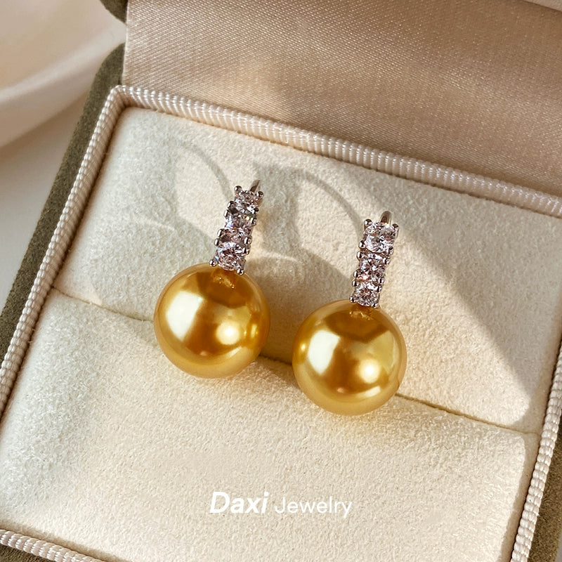White Pearl Ear Buckle Earrings for Women | Light Luxury & Premium Design | S925 Sterling Silver | Versatile Temperament Diamond Earrings