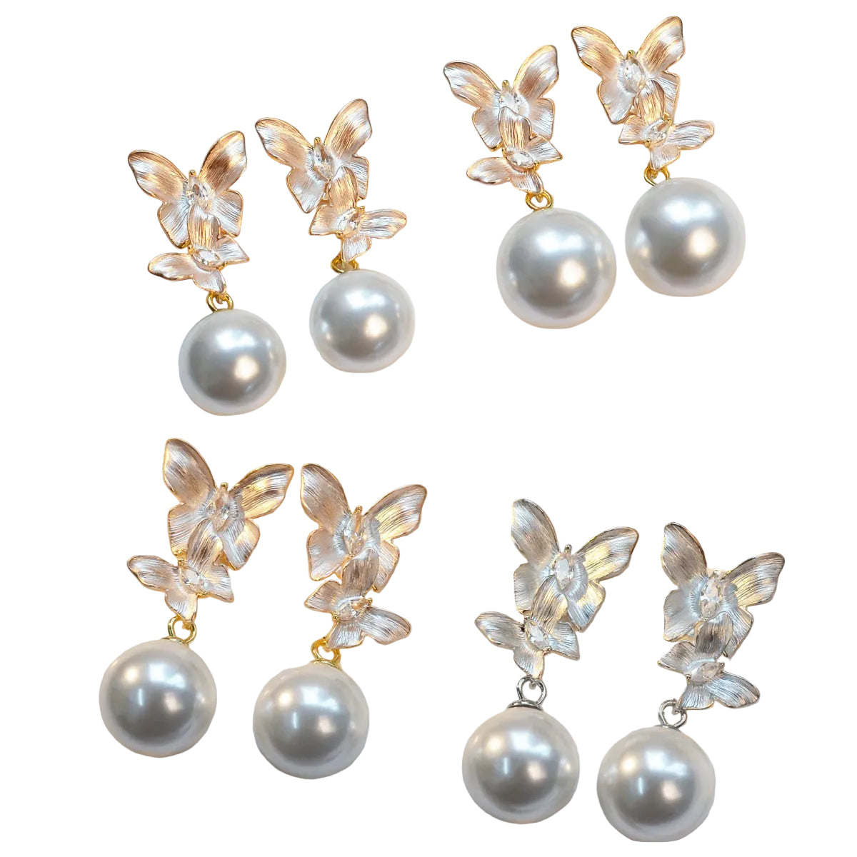 Mariposa Butterfly Pearl Drop Earrings