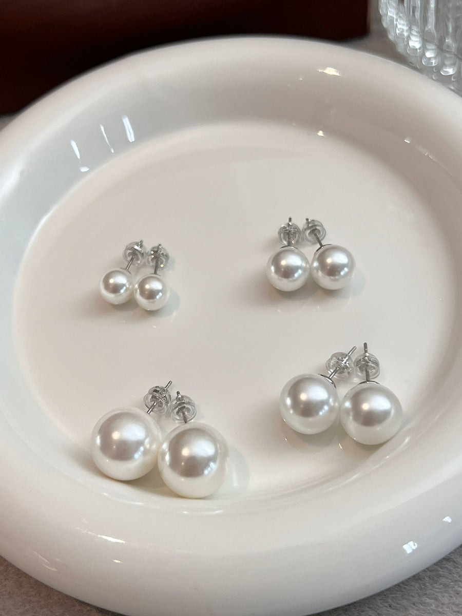 12mm Gray Shell Pearl Earrings - Genuine Shell Pearl - Real Mother of Pearl Jewelry