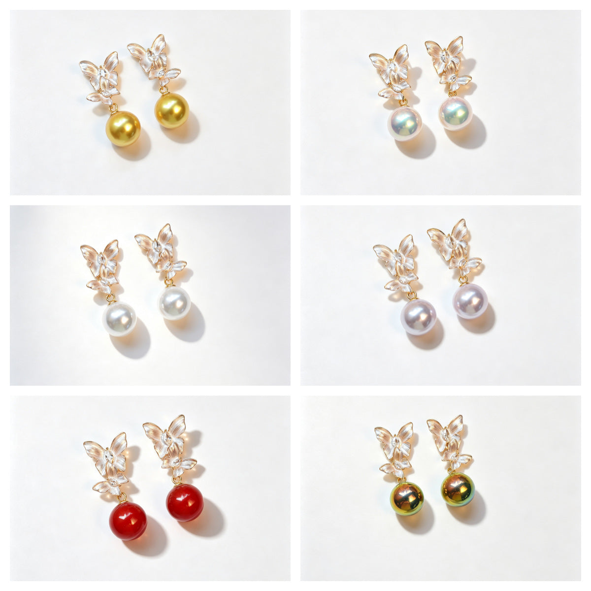 Mariposa Butterfly Pearl Drop Earrings