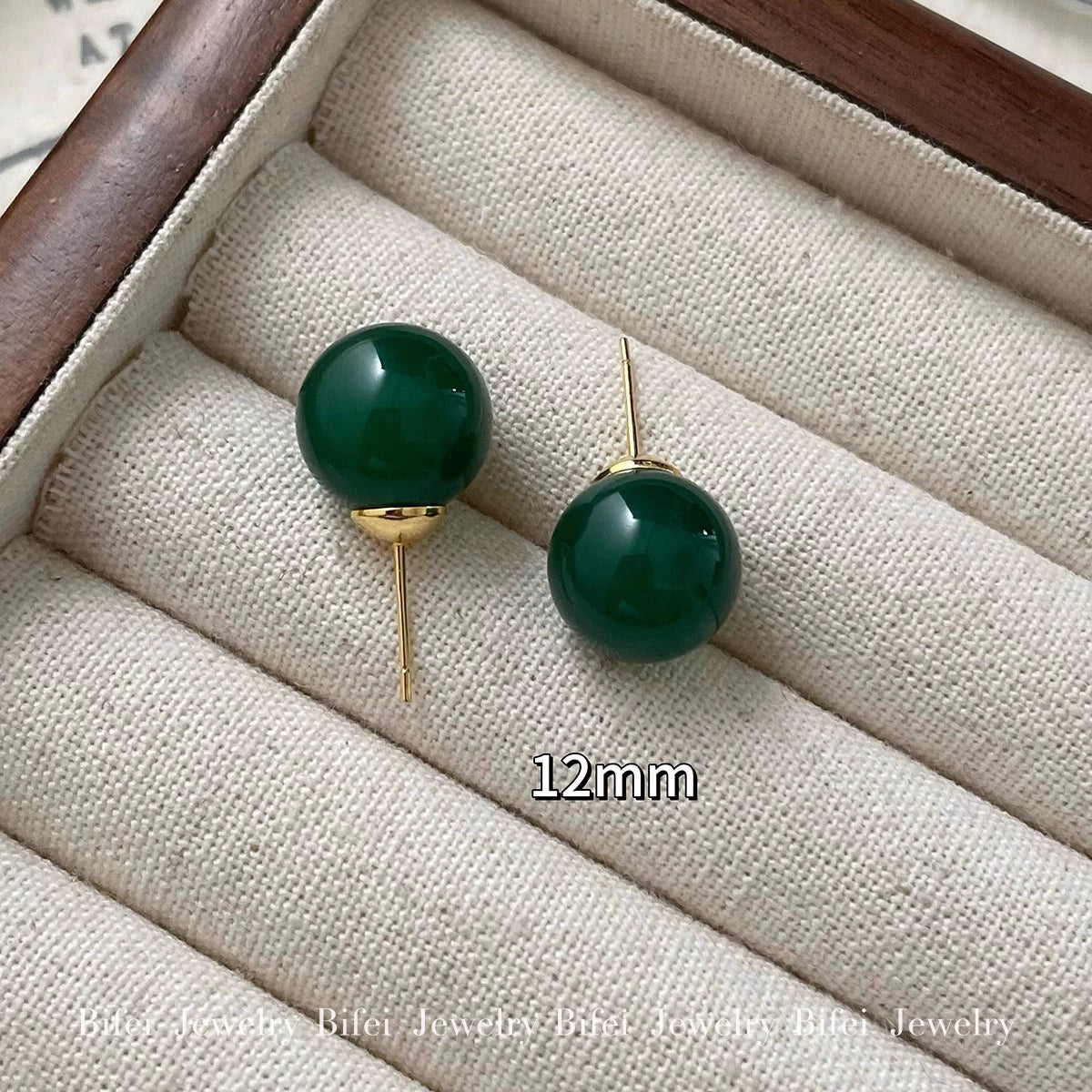 Green Pearl Stud Earrings | 2025 New Trend for Women | Chinese Style | S925 Silver Needle | Light Luxury & Popular Design