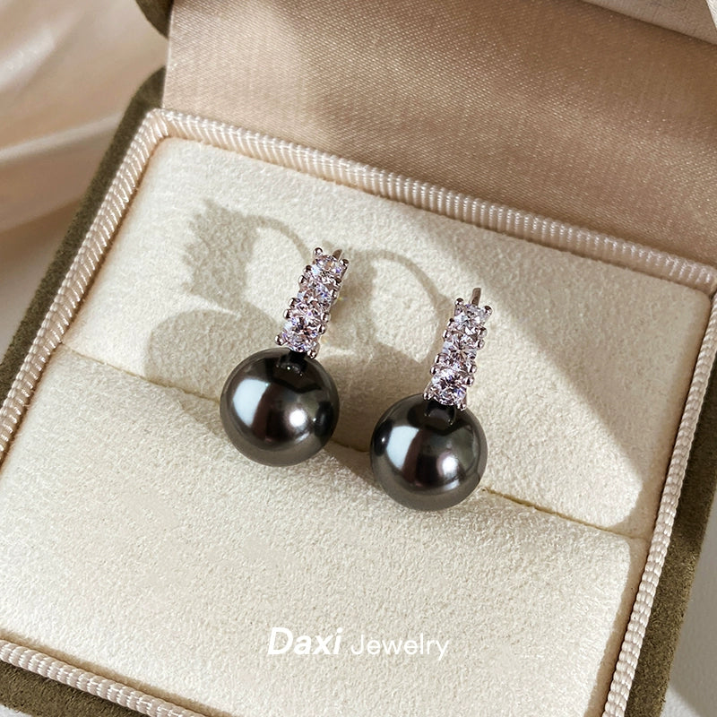 White Pearl Ear Buckle Earrings for Women | Light Luxury & Premium Design | S925 Sterling Silver | Versatile Temperament Diamond Earrings