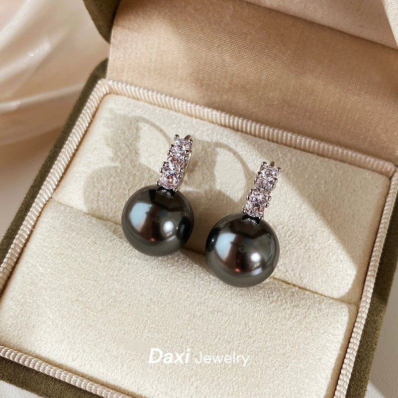 White Pearl Ear Buckle Earrings for Women | Light Luxury & Premium Design | S925 Sterling Silver | Versatile Temperament Diamond Earrings