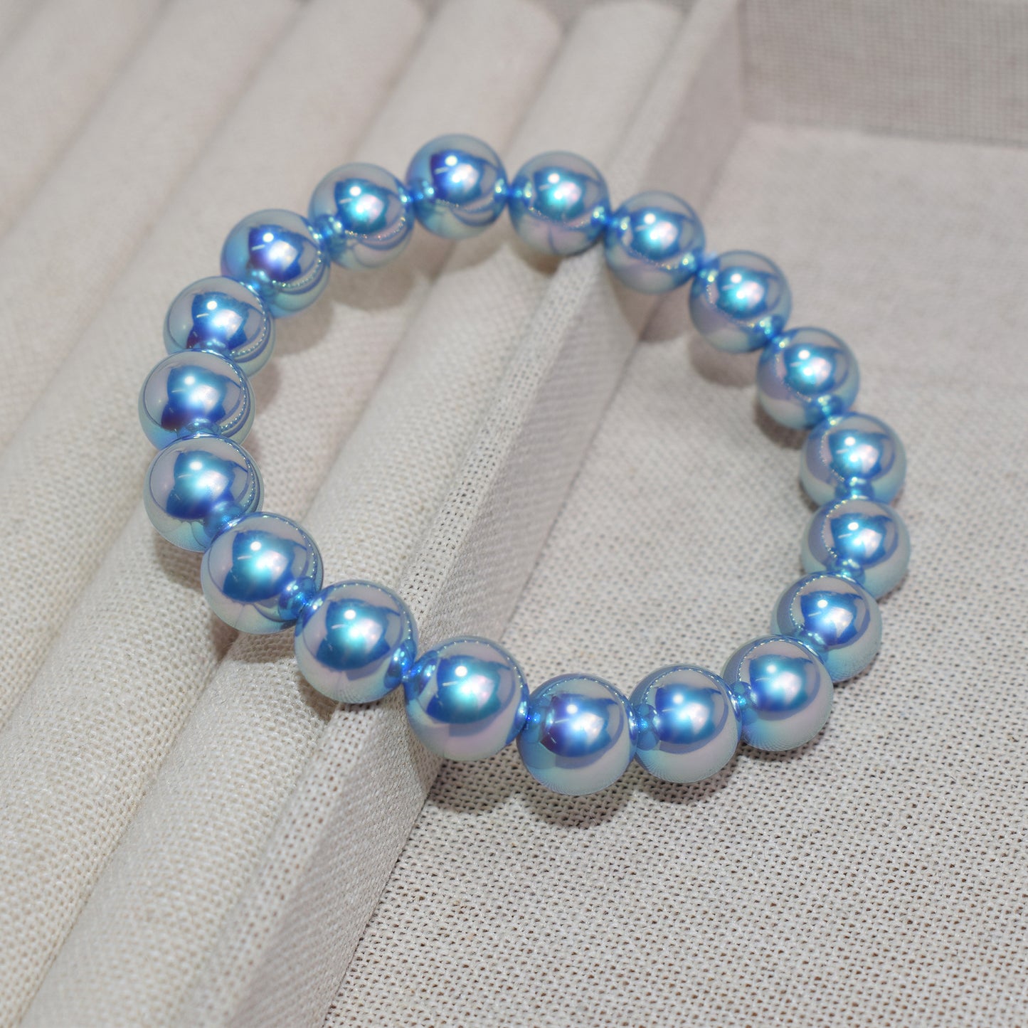 Ocean blue bead beauty ocean pearl necklace bracelet, temperament beautiful collarbone chain 8/10/12 mm
