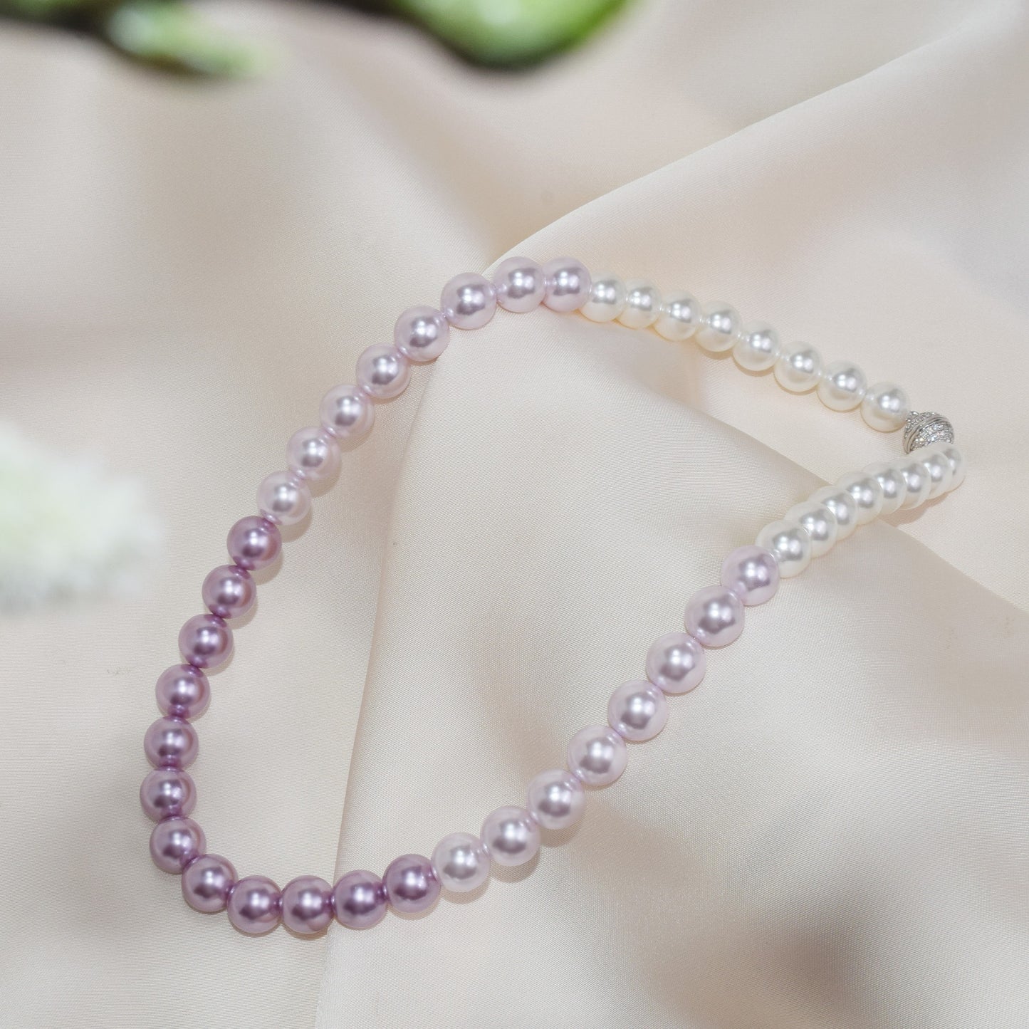 8-10Mm point mother shell pearl necklace butterfly queen series gradual change purple elf neck chain collarbone chain