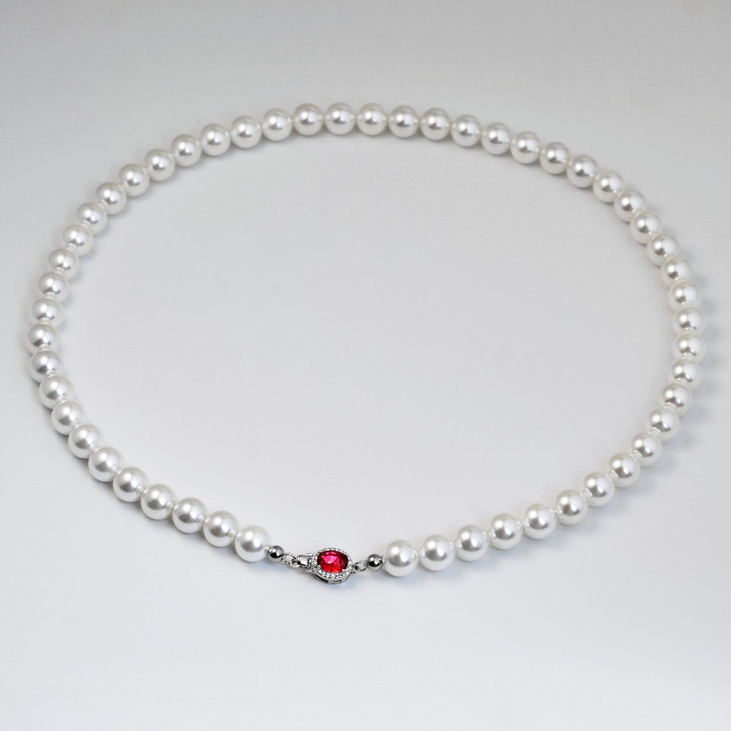 S925 Silver Sapphire Pearl Necklace Bracelet Fashion Versatile Atmospheric Bead Mother Shell Necklace Bracelet