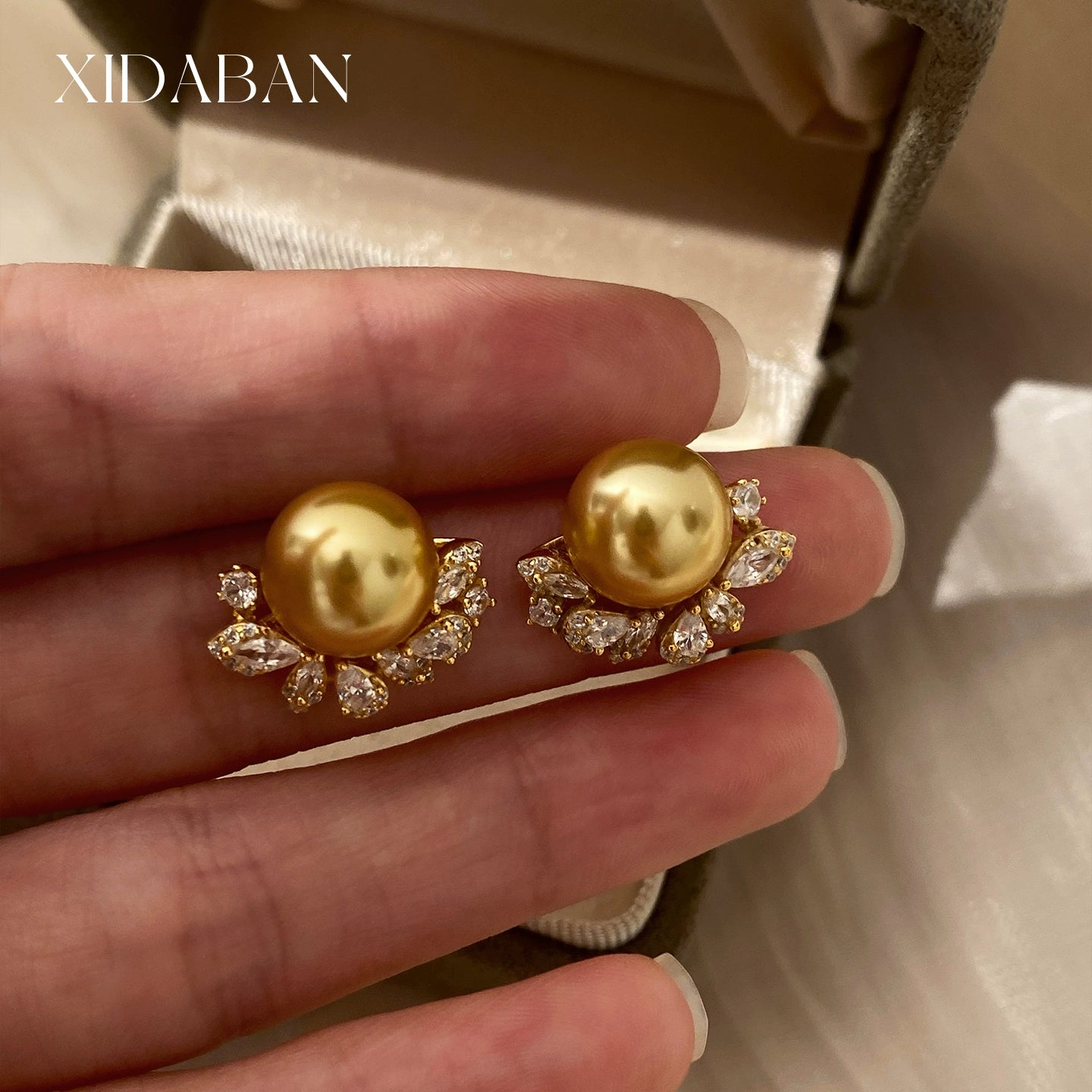 Pearl Earrings | Seiko Craftsmanship with S925 Sterling Silver | Micro-Inlaid Zirconia & Diamond | Niche Premium Stud Earrings for Women