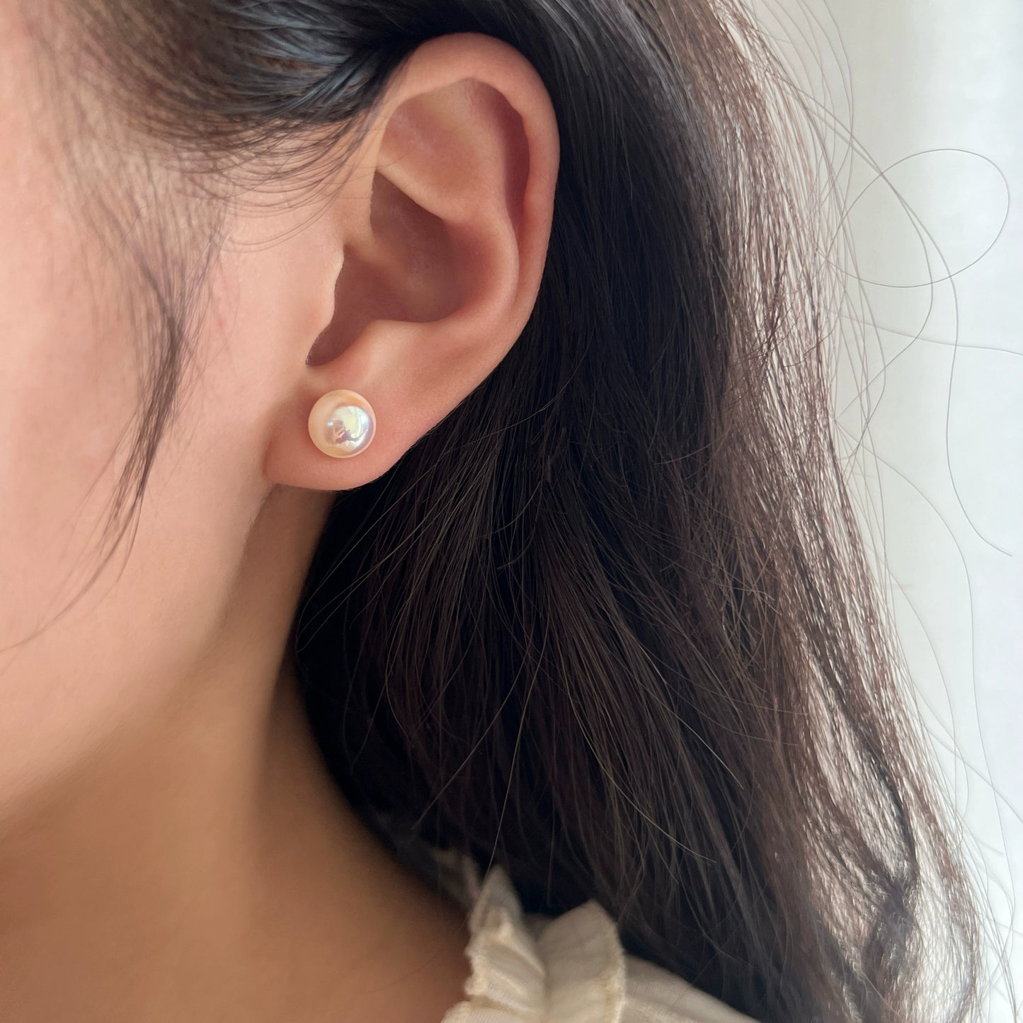 Pink and White Pearl Stud Earrings | 2025 New Women's High-End French Design | S925 Sterling Silver | Exquisite Temperament Jewelry