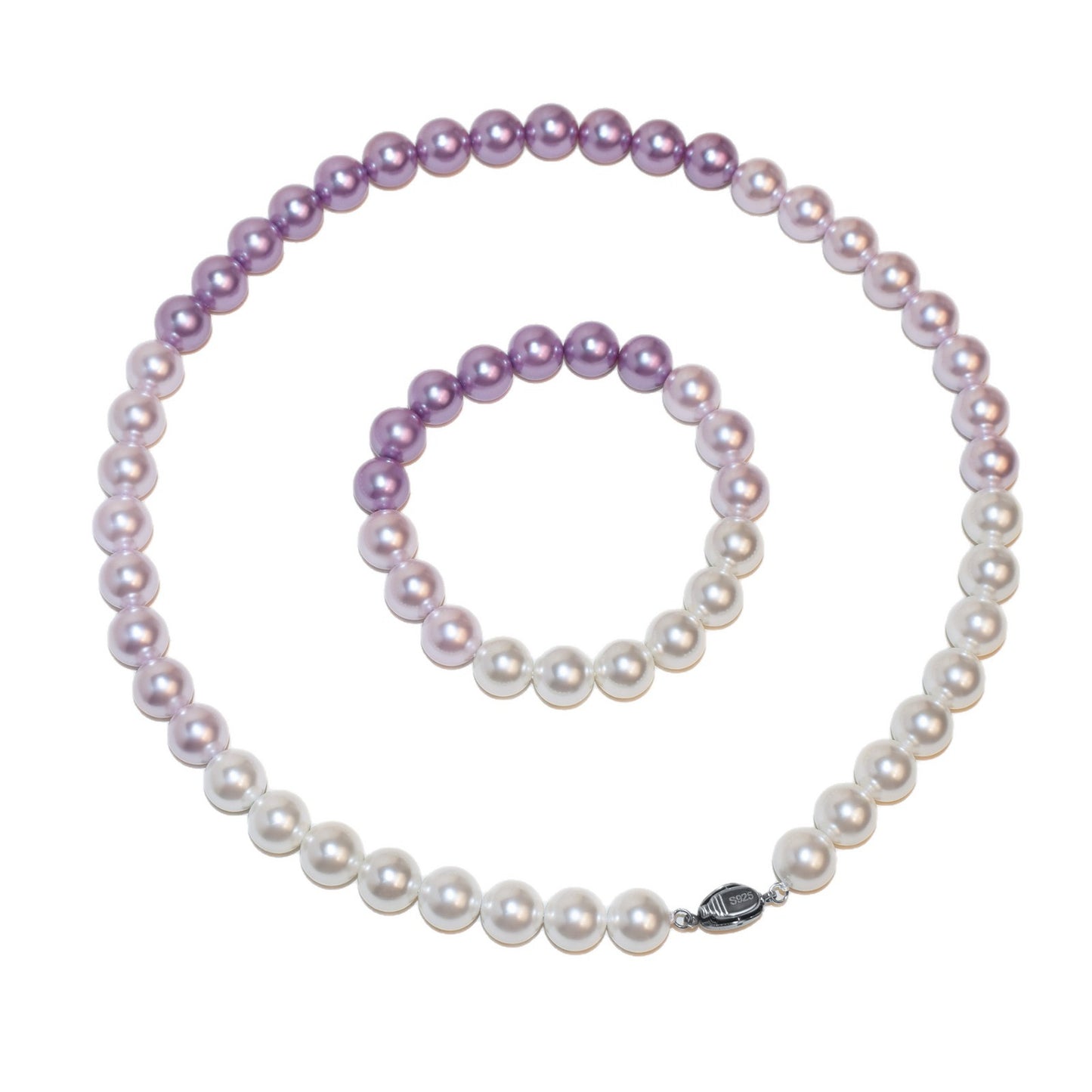 8-10Mm point mother shell pearl necklace butterfly queen series gradual change purple elf neck chain collarbone chain