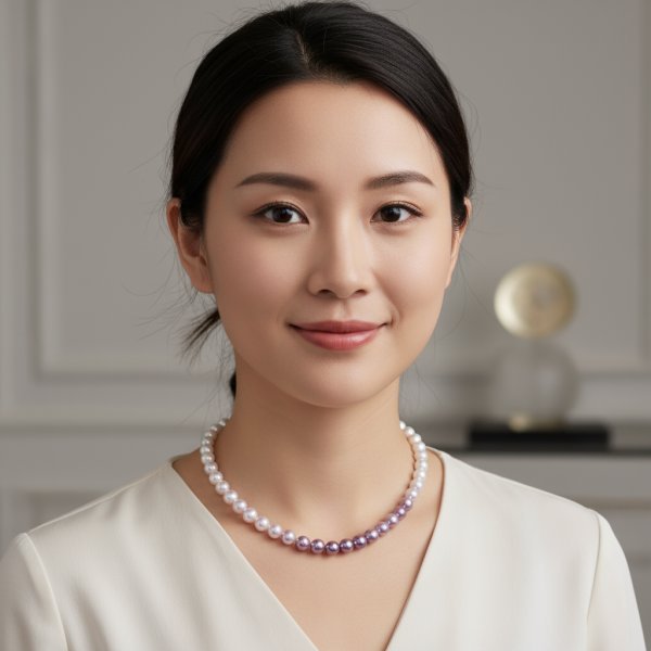8-10Mm point mother shell pearl necklace butterfly queen series gradual change purple elf neck chain collarbone chain