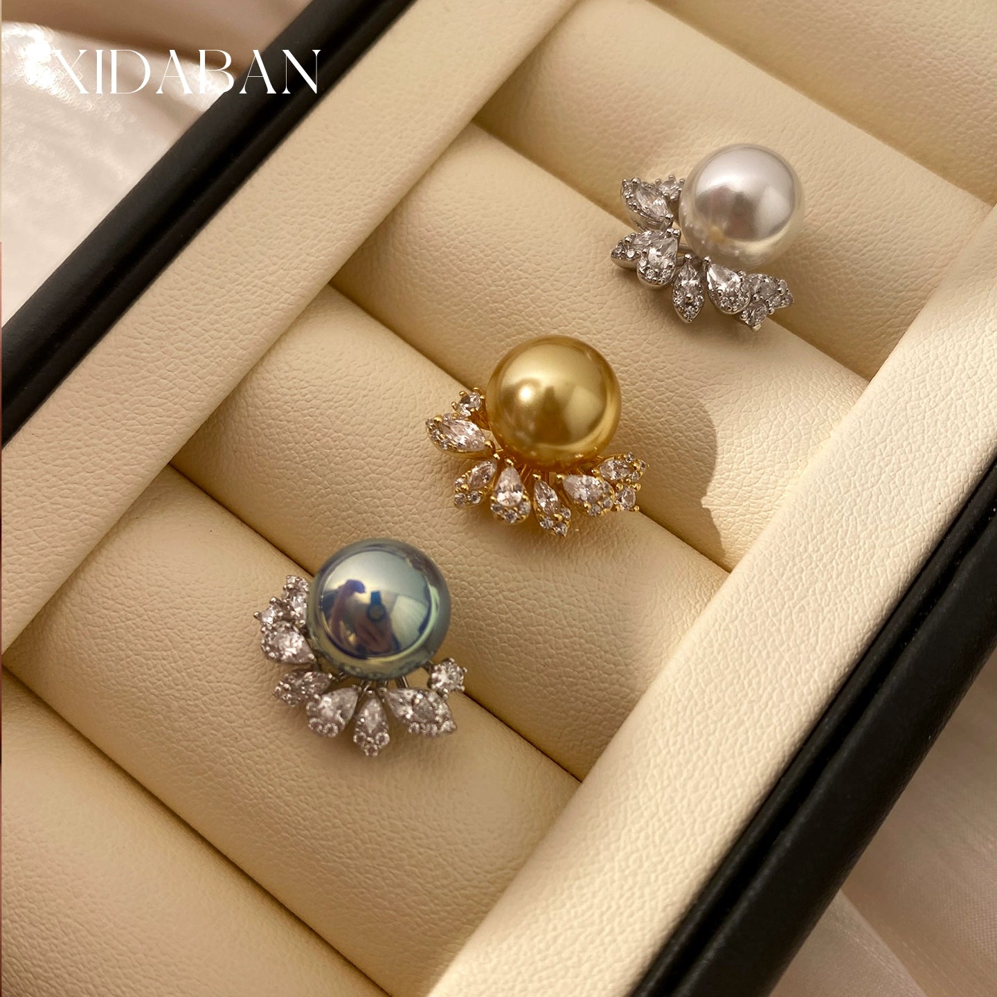 Pearl Earrings | Seiko Craftsmanship with S925 Sterling Silver | Micro-Inlaid Zirconia & Diamond | Niche Premium Stud Earrings for Women