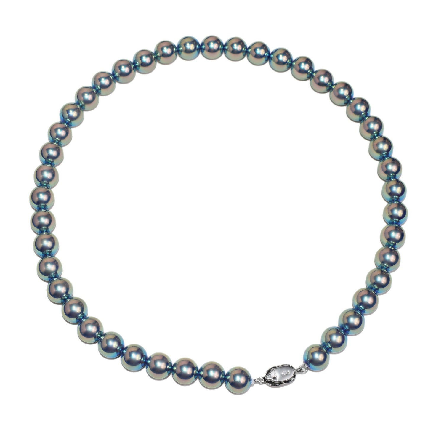 Madoka Silver-Blue Akoya Pearl Necklace – Iridescent Graduated Strand (8–10mm) | 17.5" Cool-Tone Choker