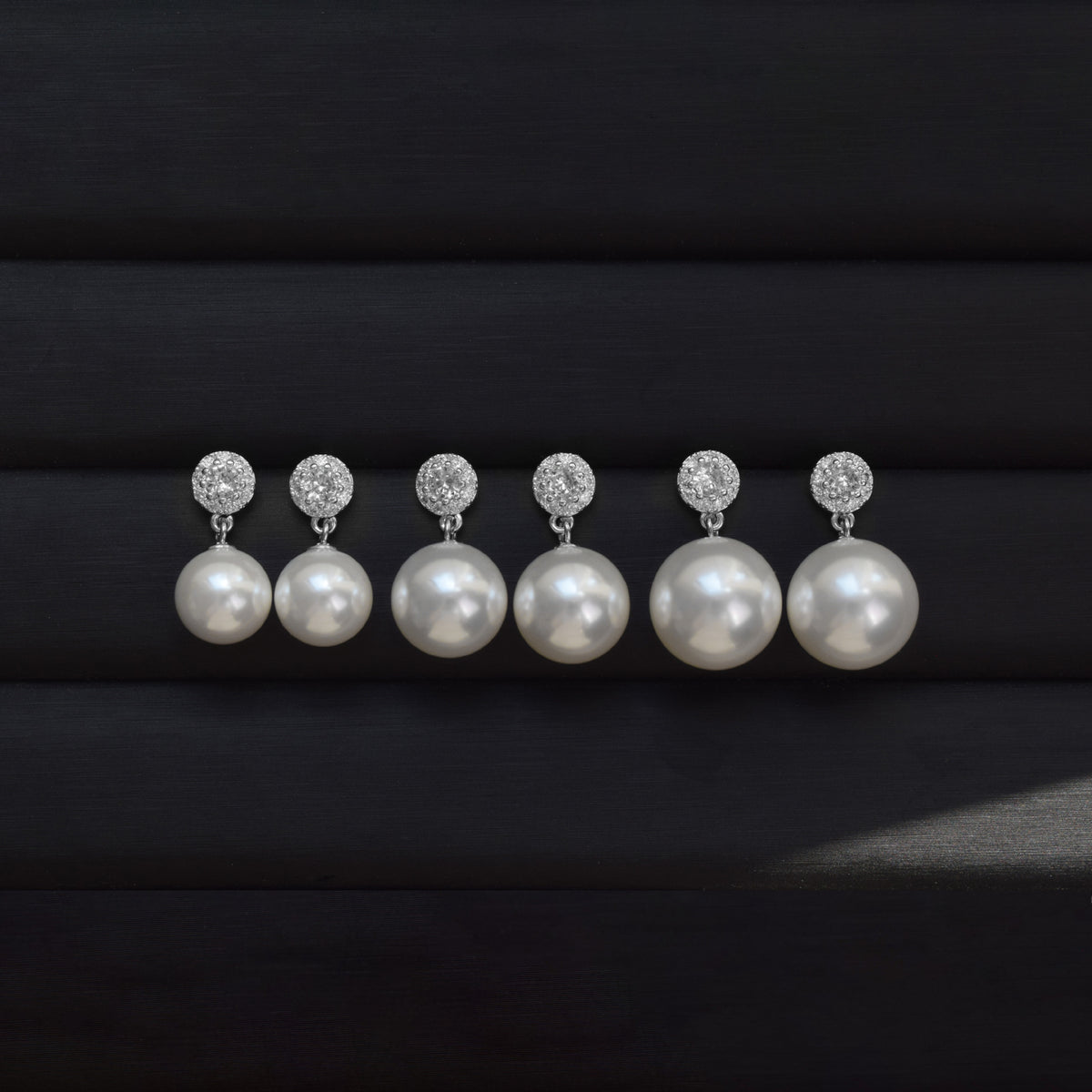 Celeste Pavé Pearl Drop Earrings