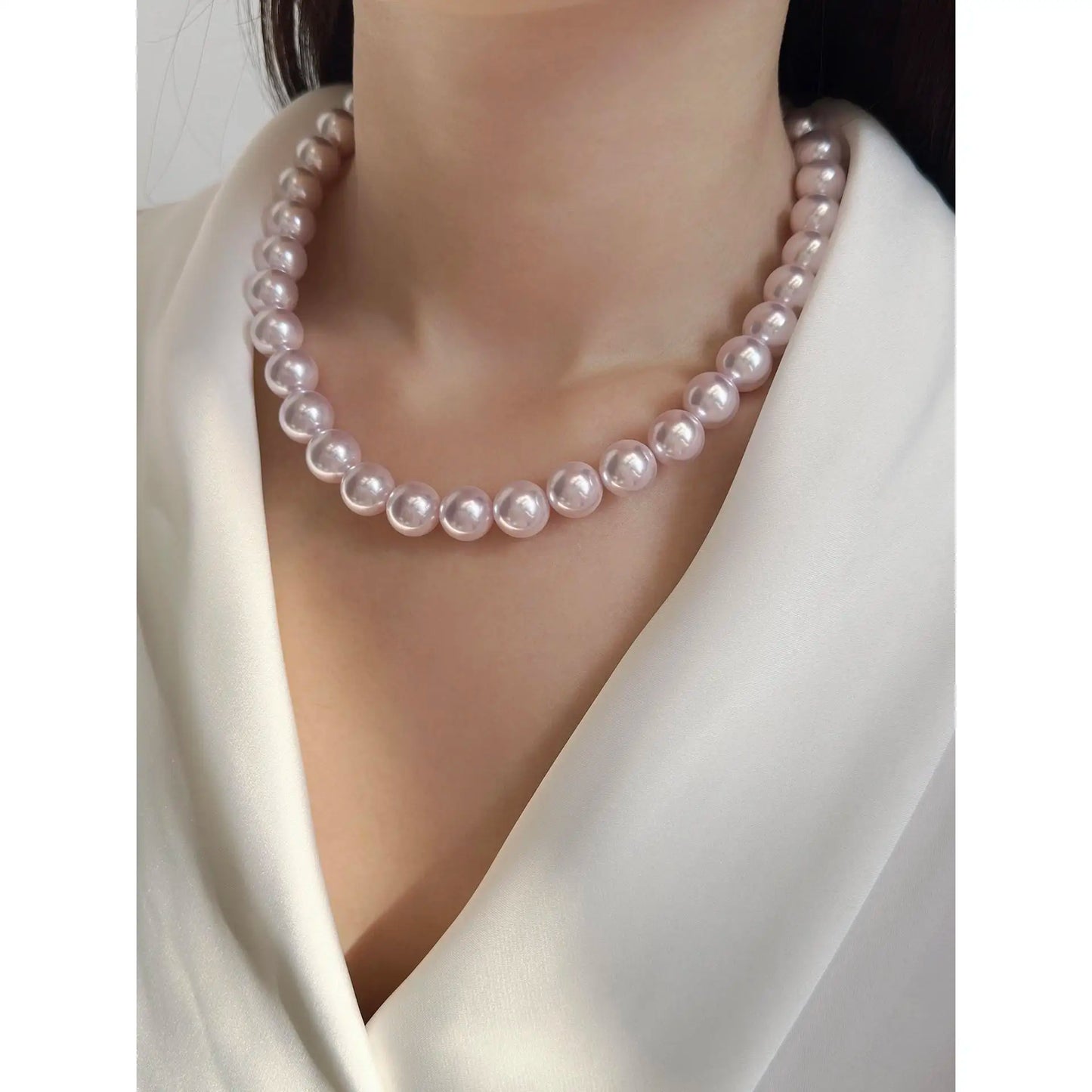 Manta Rose Pink Pearl Necklace 4mm 6mm 8mm 10mm 12mm Elegant Jewelry for Women shell pearl  necklace for women choker