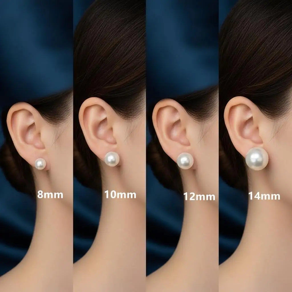 Pearl stud earrings, Mother's Day gift, basic model, suitable for work, party, outdoor use, birthday gift.