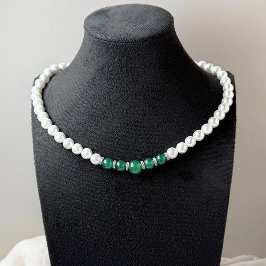 Women’s Shell Pearl Necklace with Mother of Pearl, Elegant Gift for Mom, Mother’s Day Necklace, Grandma Birthday Gift