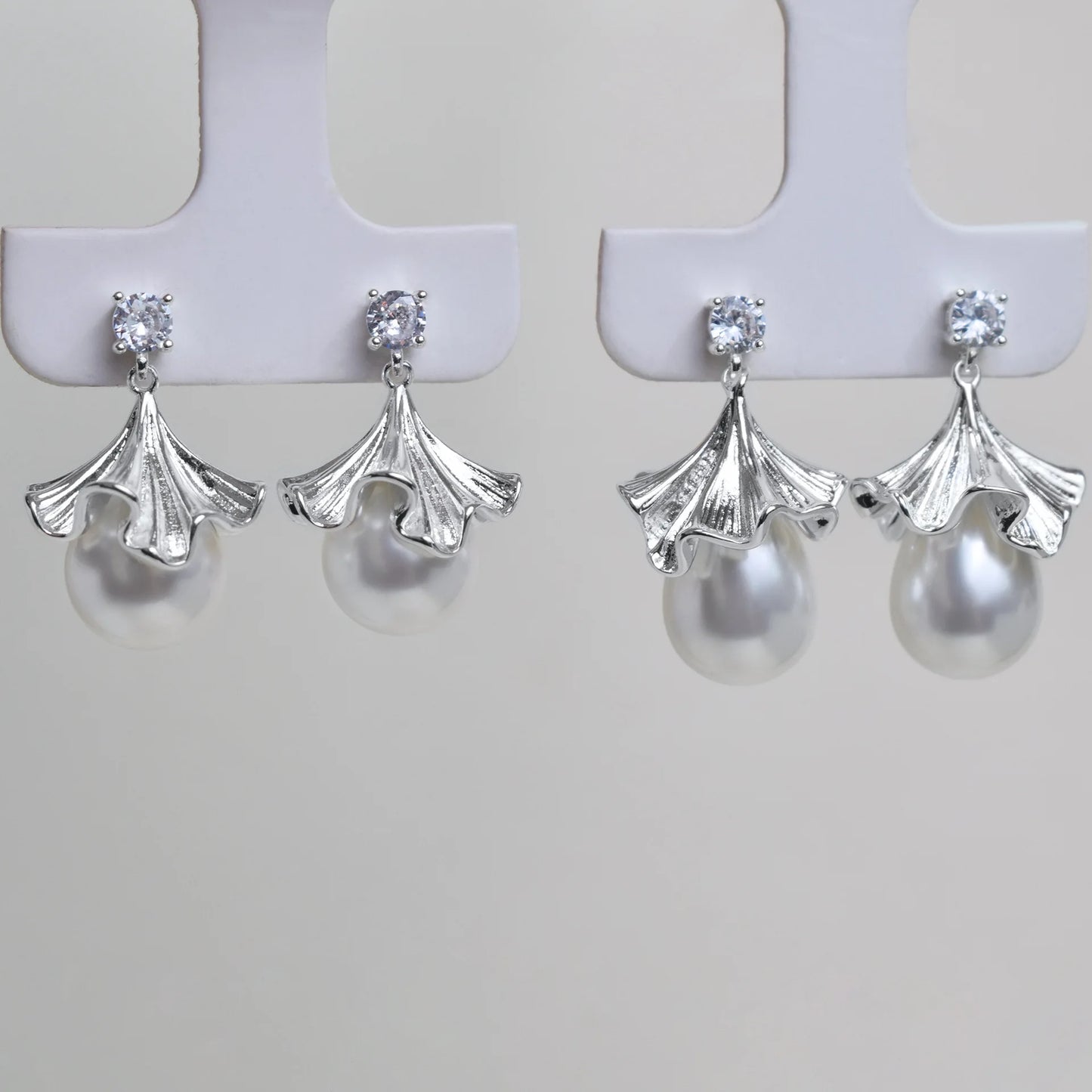 French Style Pearl Drop Earrings for Women, Flower Umbrella Dangle Earrings, Sweet Luxury Statement Ear Jewelry