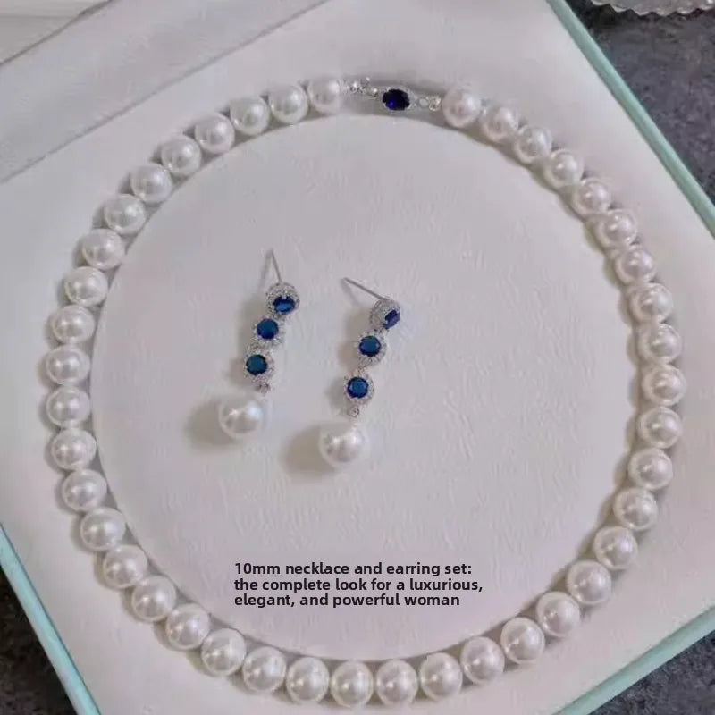 Luxury Blue Crystal Pearl Drop Earrings for Women - Elegant  Long Dangle Earrings - High-End Wedding Party Jewelry Gift