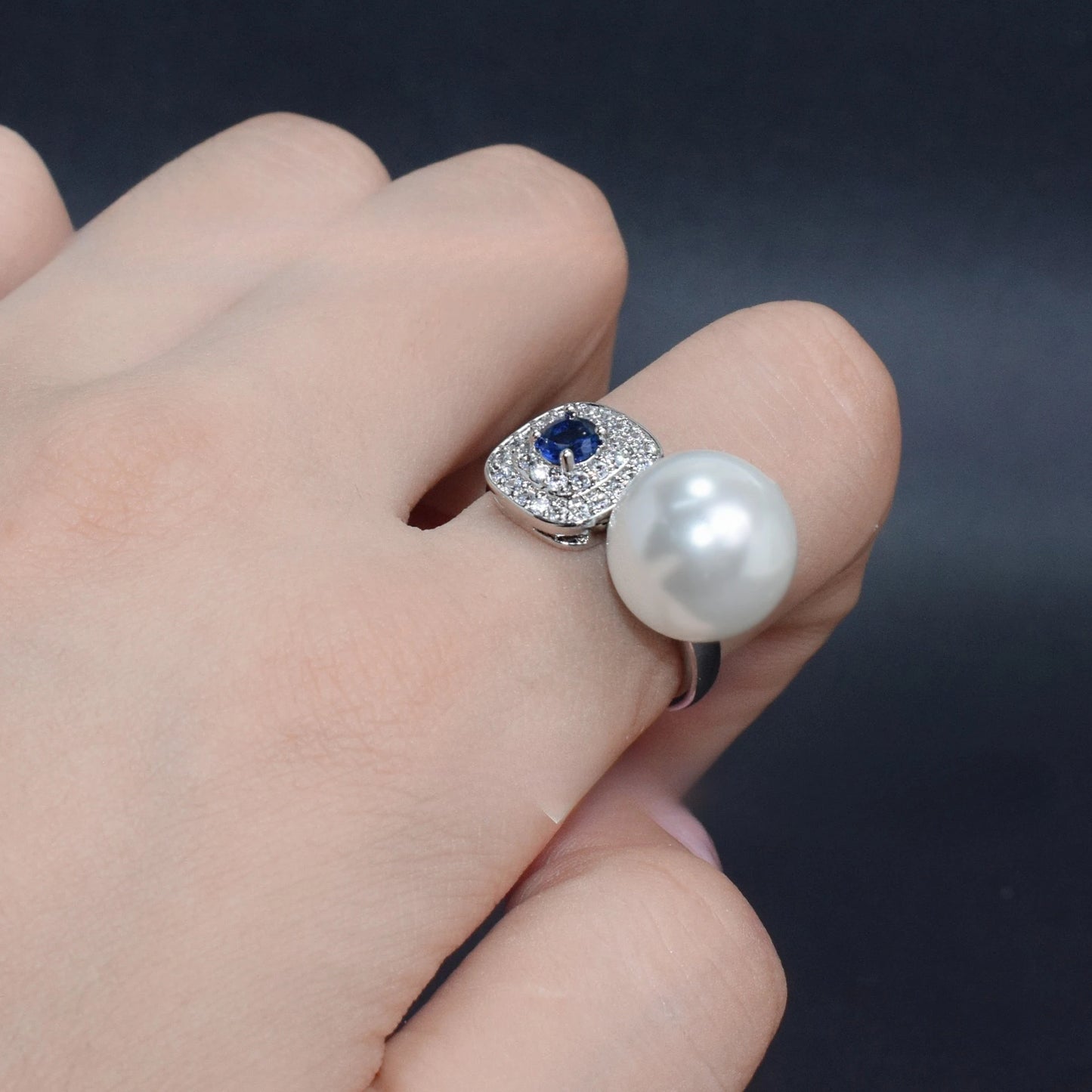 Shell Pearl & Cubic Zirconia Sapphire Jewelry Set - TikTok Viral Bridal & Party Accessories