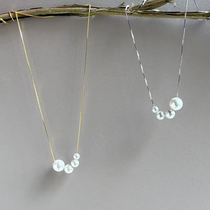 Smiling Pearl Necklace, Shell Pearl Necklace, Light Luxury, Niche Style, Sweater Chain, High-end Simplicity