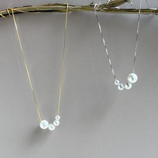 Smiling Pearl Necklace, Shell Pearl Necklace, Light Luxury, Niche Style, Sweater Chain, High-end Simplicity