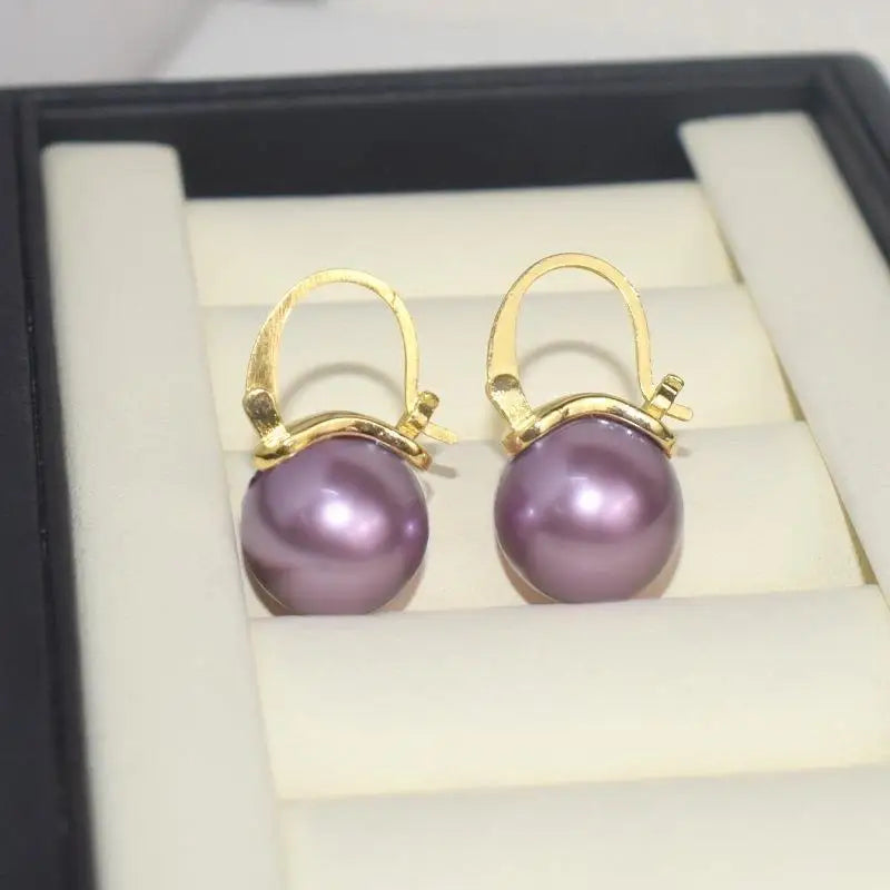 HOT Bucket shell Pearl Earrings, Premium Light Luxury  Teapot Ear Buckle · [Gold Bucket Ear Buckle] 14mm Cream White