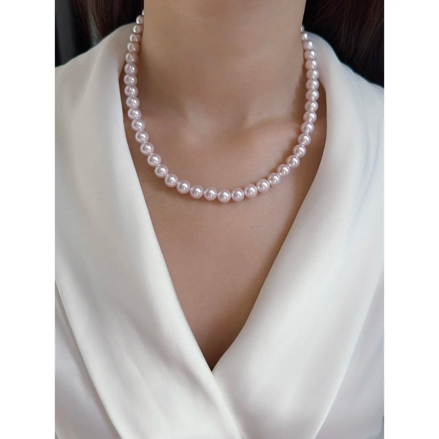 Manta Rose Pink Pearl Necklace 4mm 6mm 8mm 10mm 12mm Elegant Jewelry for Women shell pearl  necklace for women choker