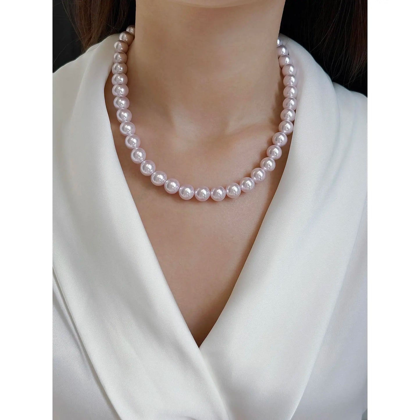 Manta Rose Pink Pearl Necklace 4mm 6mm 8mm 10mm 12mm Elegant Jewelry for Women shell pearl  necklace for women choker