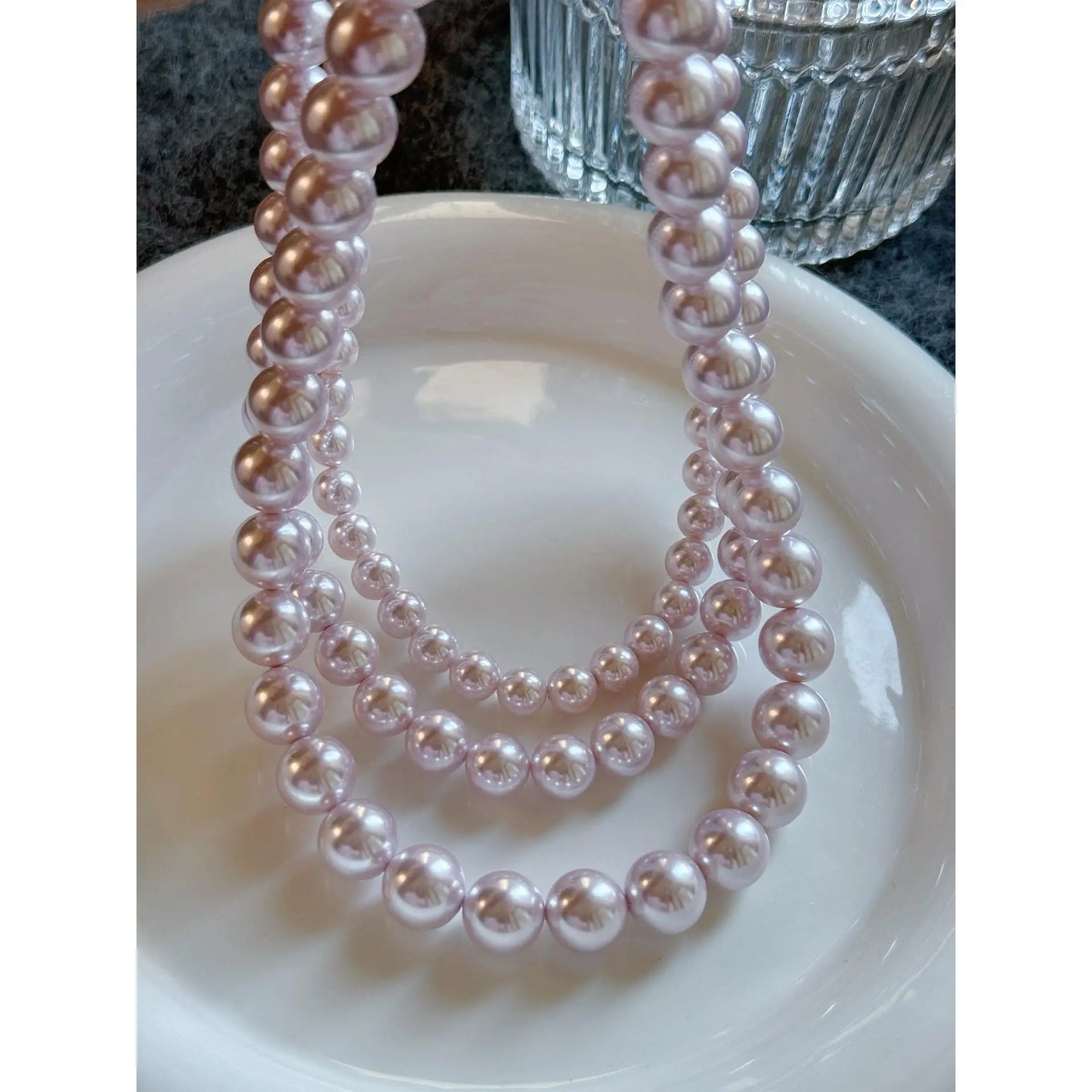 Manta Rose Pink Pearl Necklace 4mm 6mm 8mm 10mm 12mm Elegant Jewelry for Women shell pearl  necklace for women choker