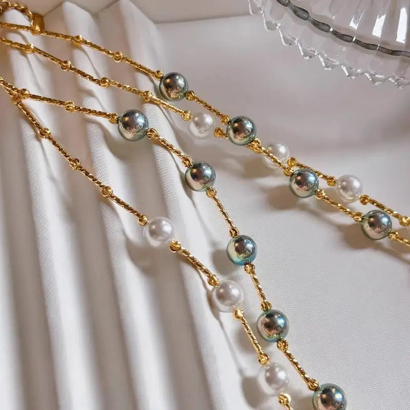 Gypsophila pearl necklace, irregular baroque shell pearls, luxurious feel