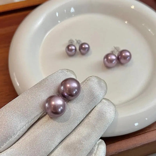 Pearl stud earrings, Mother's Day gift, basic model, suitable for work, party, outdoor use, birthday gift.