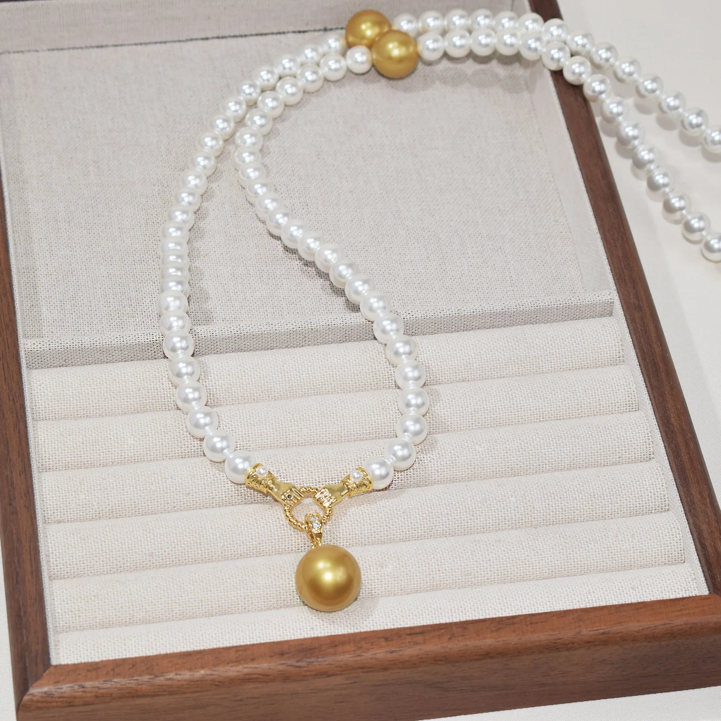 80Cm long pearl sweater chain, mother shell pearl, high-end necklace autumn and winter sweater chain