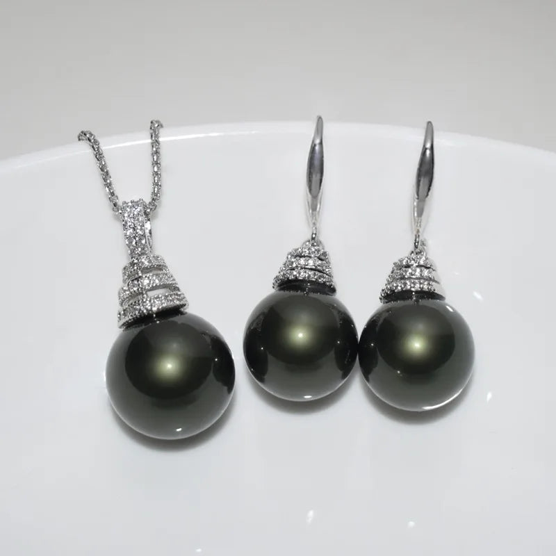 Viral Tiered Halo Pearl Jewelry Set – Sparkling Drop Necklace & Earrings | Genuine Freshwater Pearls